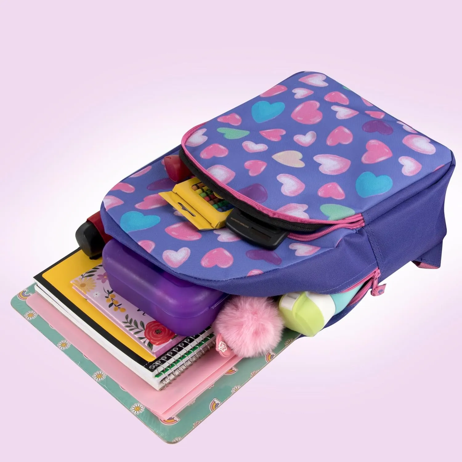 15 Inch Kids Backpacks for Boys & Girls | Preschool, Kindergarten, Elementary School Backpacks with Adjustable, Padded Straps (Happy Hearts)