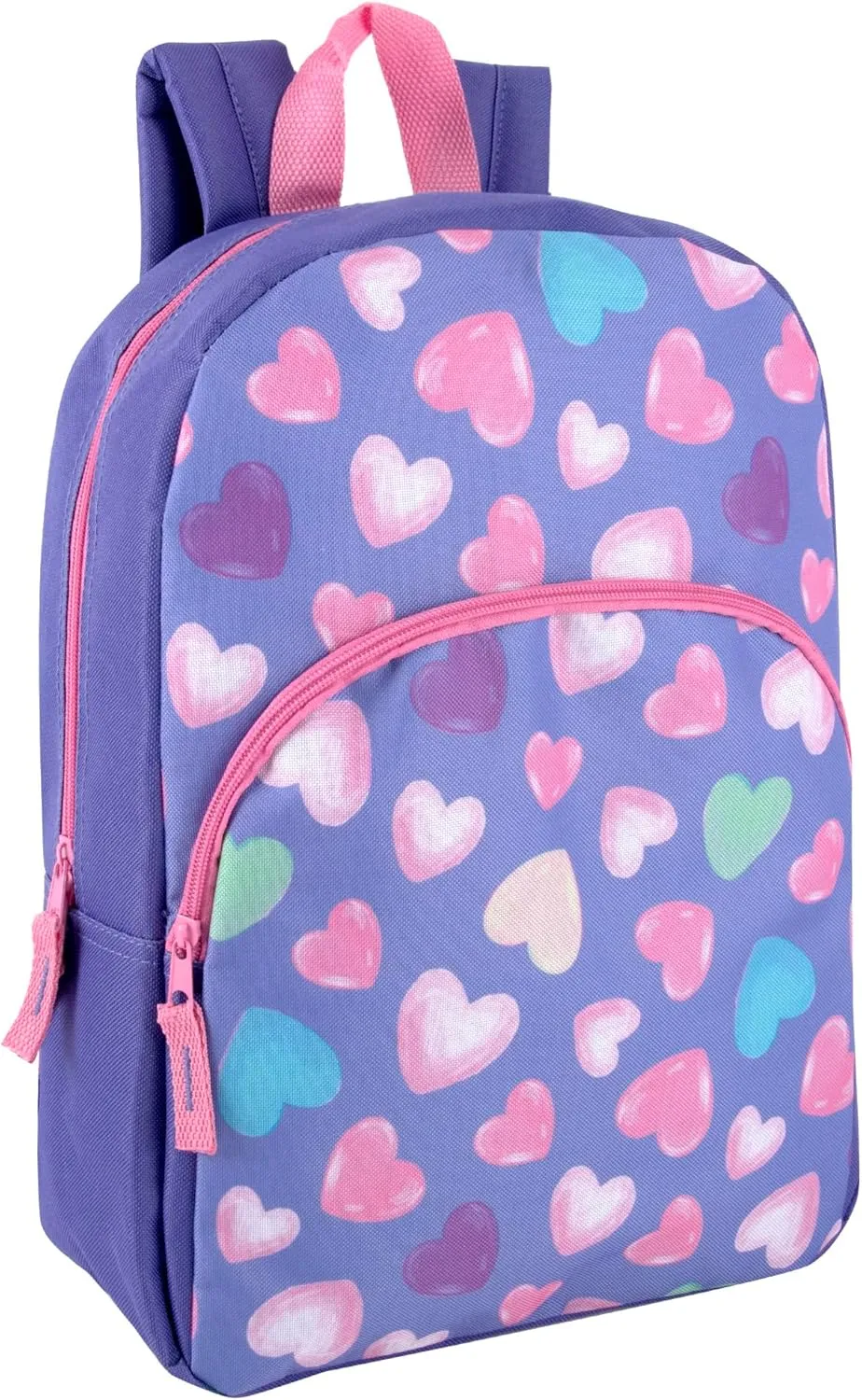 15 Inch Kids Backpacks for Boys & Girls | Preschool, Kindergarten, Elementary School Backpacks with Adjustable, Padded Straps (Happy Hearts)