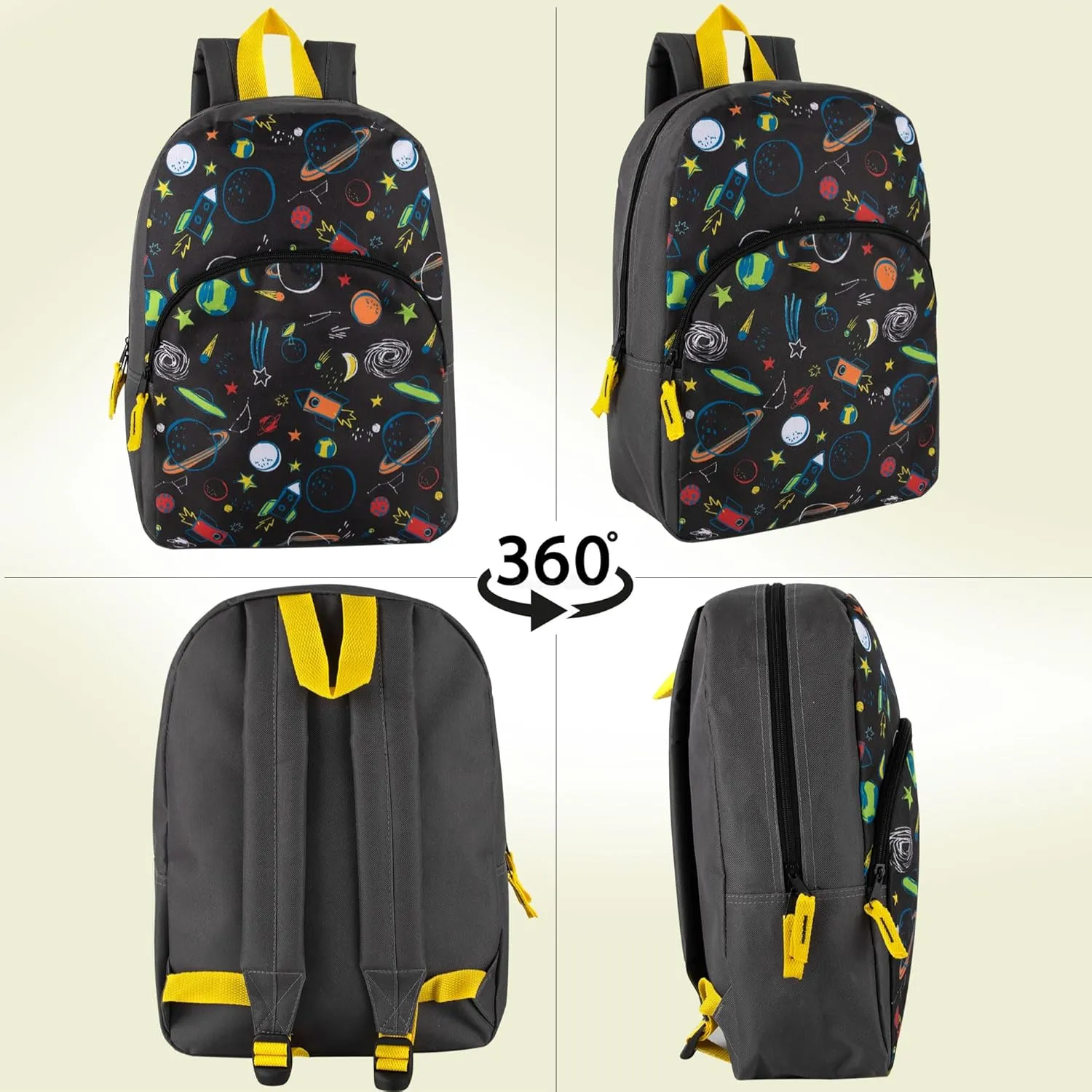 15 Inch Kids Backpacks for Boys & Girls | Preschool, Kindergarten, Elementary School Backpacks with Adjustable, Padded Straps (Stellar Space)
