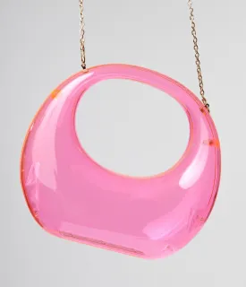 1960s Pink Transparent Bess Crossbody Evening Bag