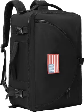 3 in 1 Laptop Backpack for Men, 15.6 Inch Laptop Computer Bag, Carry on Backpack Flight Approved, Water-resistant Business Briefcase Messenger Bag, Black