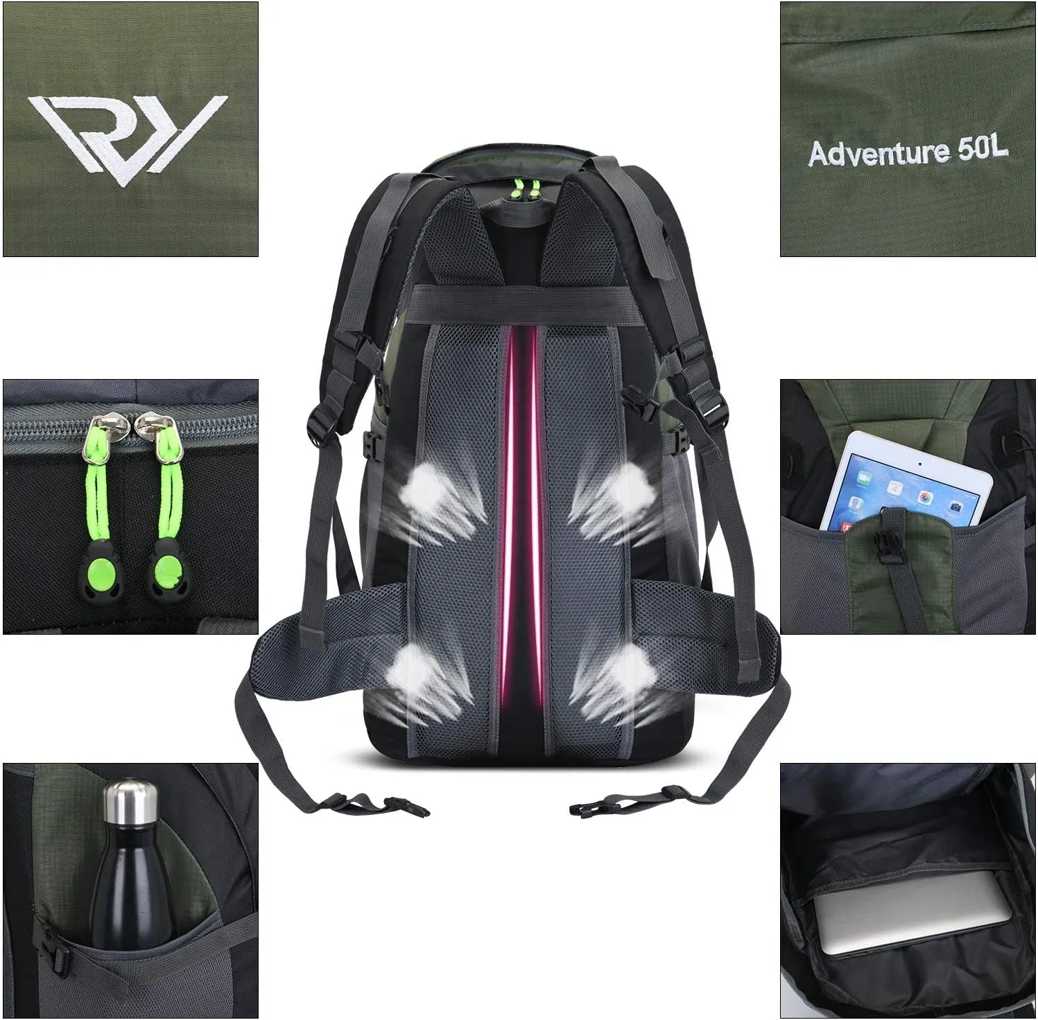 50L Hiking Backpack, Waterproof