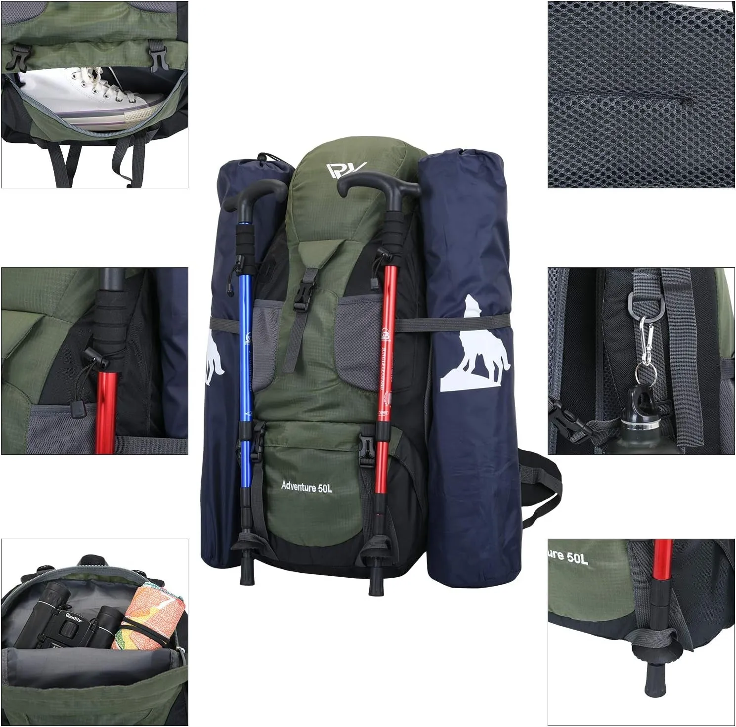 50L Hiking Backpack, Waterproof