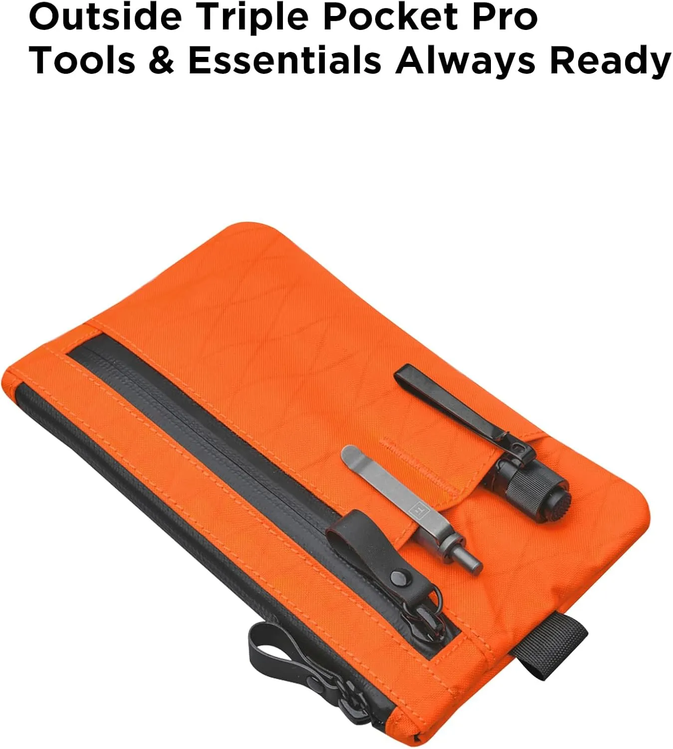 ALPAKA Zip Clutch, Zipper Wallet and EDC Carrier - Weatherproof and RFID Blocking Material - 3 External Slots for EDC Gear