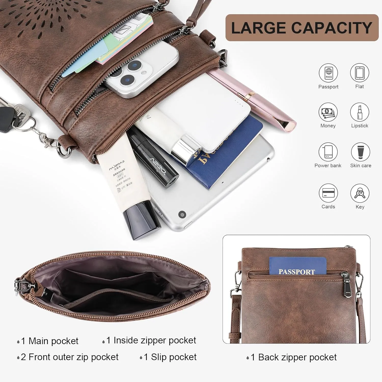 APHISON Crossbody Purse for Women, Vegan Leather Sunflower Crossbody Phone Handbags with Adjustable Strap
