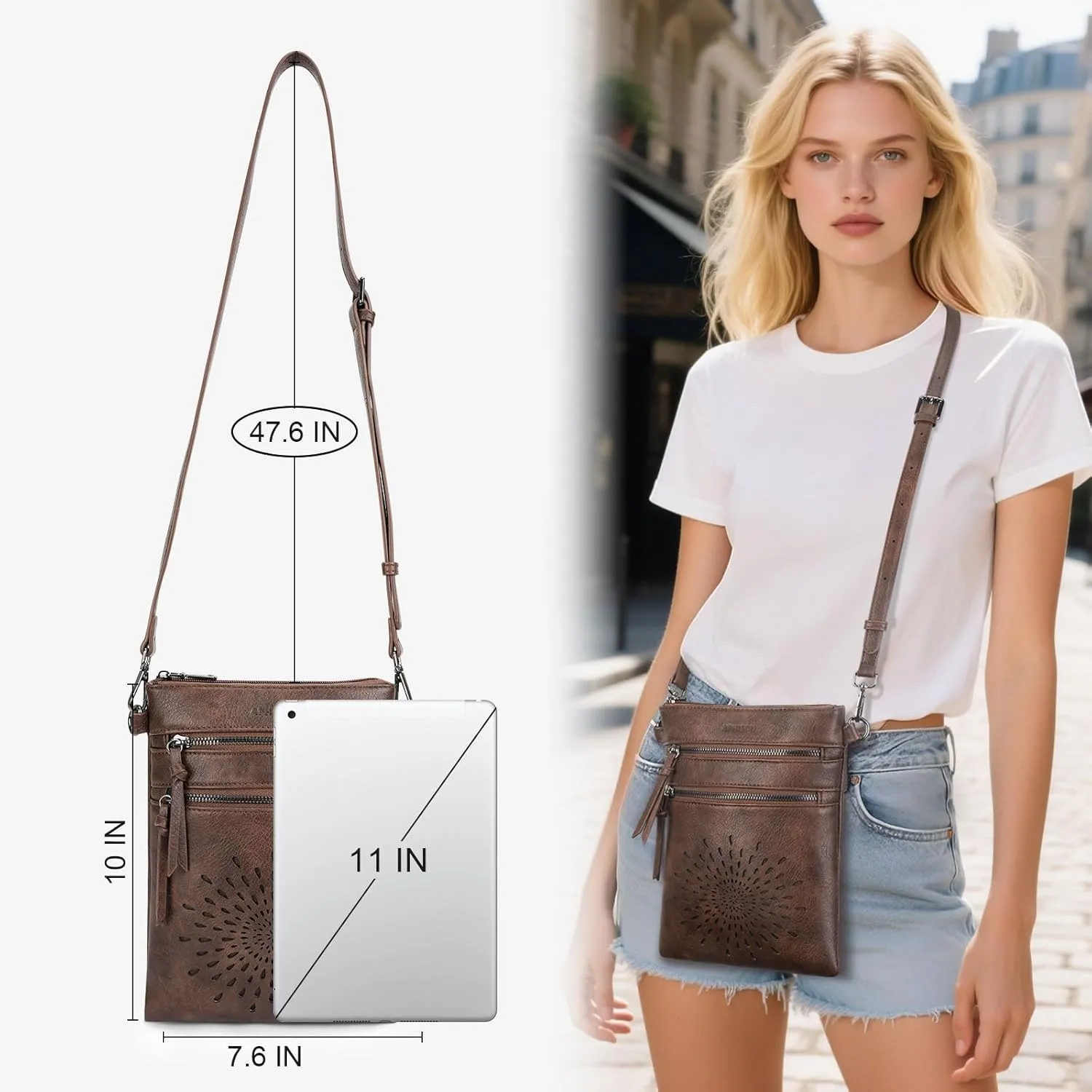 APHISON Crossbody Purse for Women, Vegan Leather Sunflower Crossbody Phone Handbags with Adjustable Strap