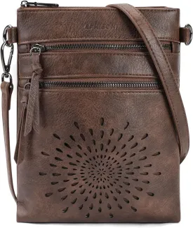 APHISON Crossbody Purse for Women, Vegan Leather Sunflower Crossbody Phone Handbags with Adjustable Strap
