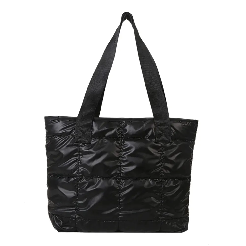 APWIKOGER Chic: Timeless Black Fashion Tote Handbags with Rhombus Detailing