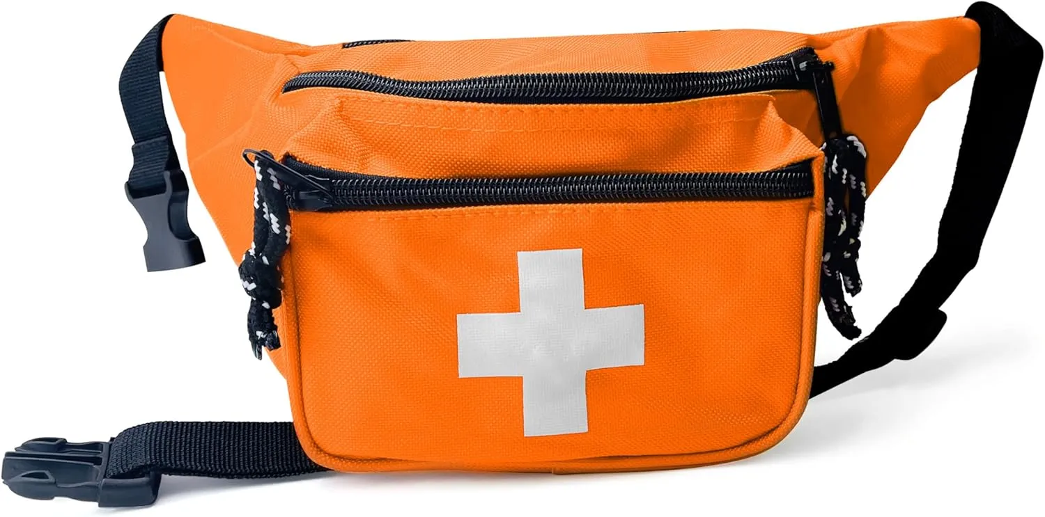 ASA TECHMED Lifeguard Fanny Pack - Durable, Water-Resistant Lifeguard Hip Pack, Versatile Baywatch Fannypack, Ideal for Beach, Pool Facilities & Professional Lifeguards (Orange)