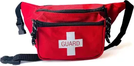 ASA TECHMED Lifeguard Fanny Pack - Durable, Water-Resistant Lifeguard Hip Pack, Versatile Baywatch Fannypack, Ideal for Beach, Pool Facilities & Professional Lifeguards (Red)
