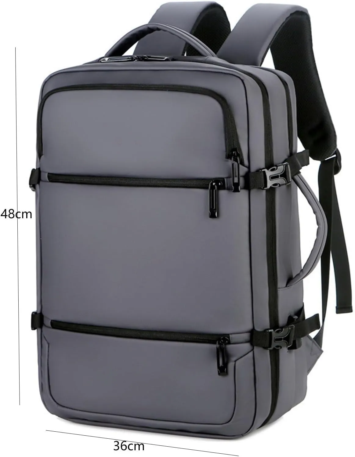 Backpack For Men Men's Waterproof Business Laptop Backpack Large Capacity Travel Bag with USB Charging Port(Black)