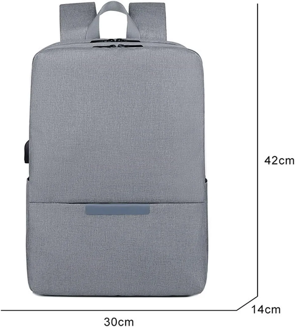 Backpack For Men Men's Waterproof Rechargeable Backpack Portable Nylon Business Travel Bag with Reflective Strip(Black)