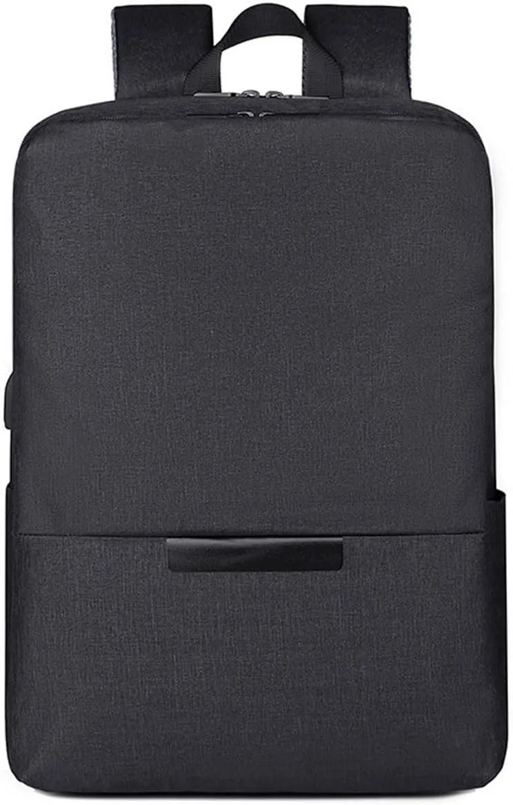 Backpack For Men Men's Waterproof Rechargeable Backpack Portable Nylon Business Travel Bag with Reflective Strip(Black)