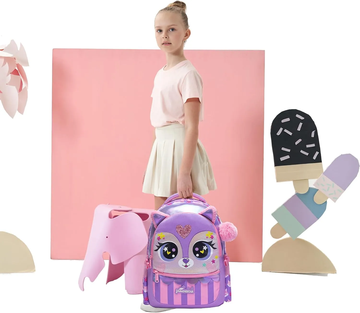 Backpacks for Girls School Bag Cute Girls Backpacks Ages 8-10 Kids Bookbag Set Travel Backpack for Preschool Kindergarten Elementary Students Backpack to School Supplies