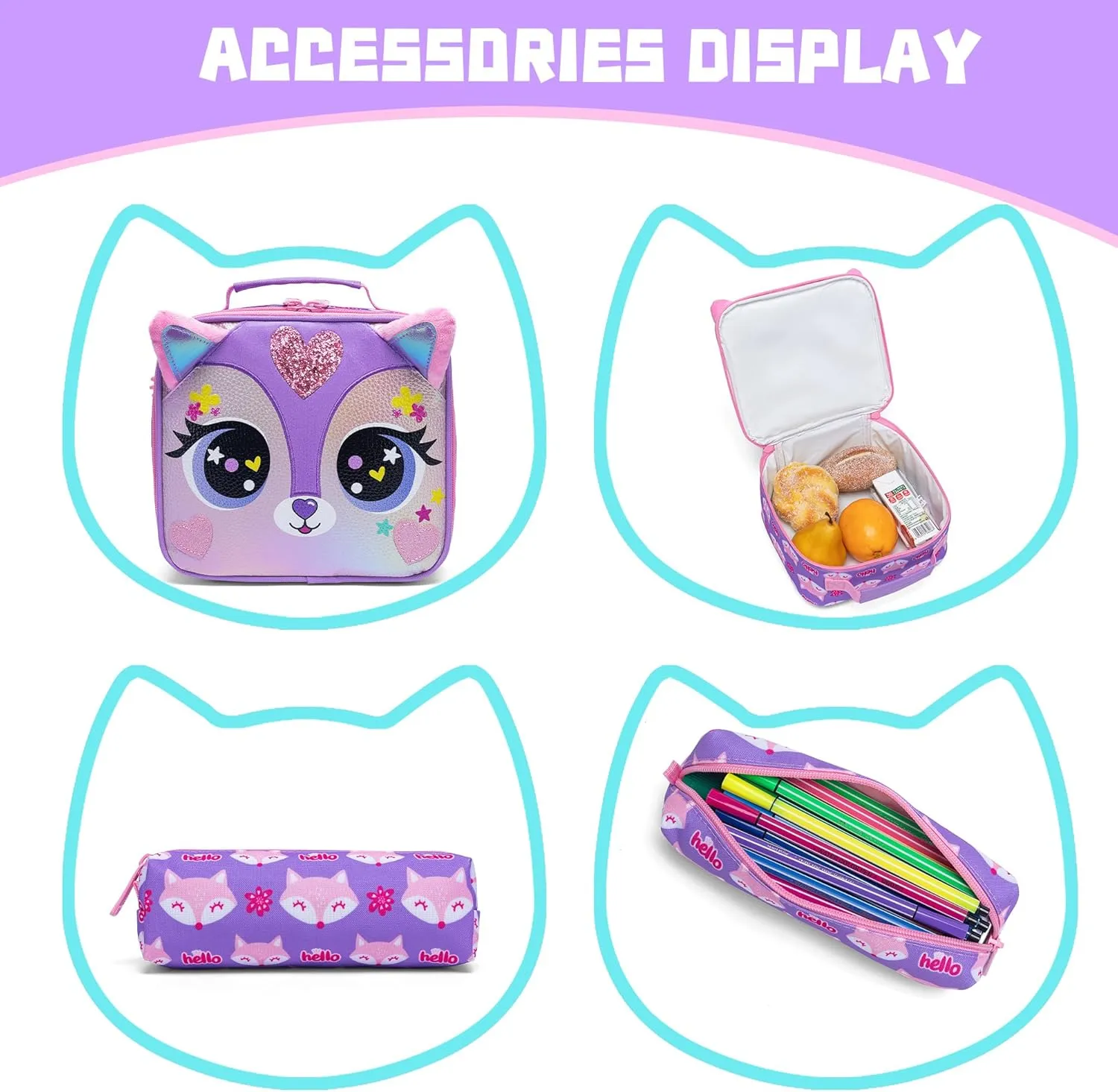 Backpacks for Girls School Bag Cute Girls Backpacks Ages 8-10 Kids Bookbag Set Travel Backpack for Preschool Kindergarten Elementary Students Backpack to School Supplies