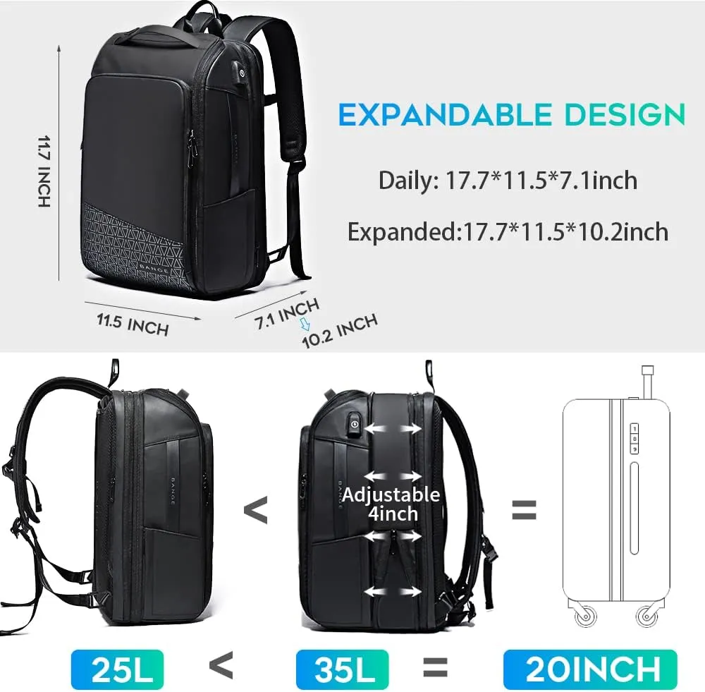 BANGE Travel Backpacks,Weekender Carry On Backpack, Waterproof Men's Business Laptop Backpack for 15.6inch