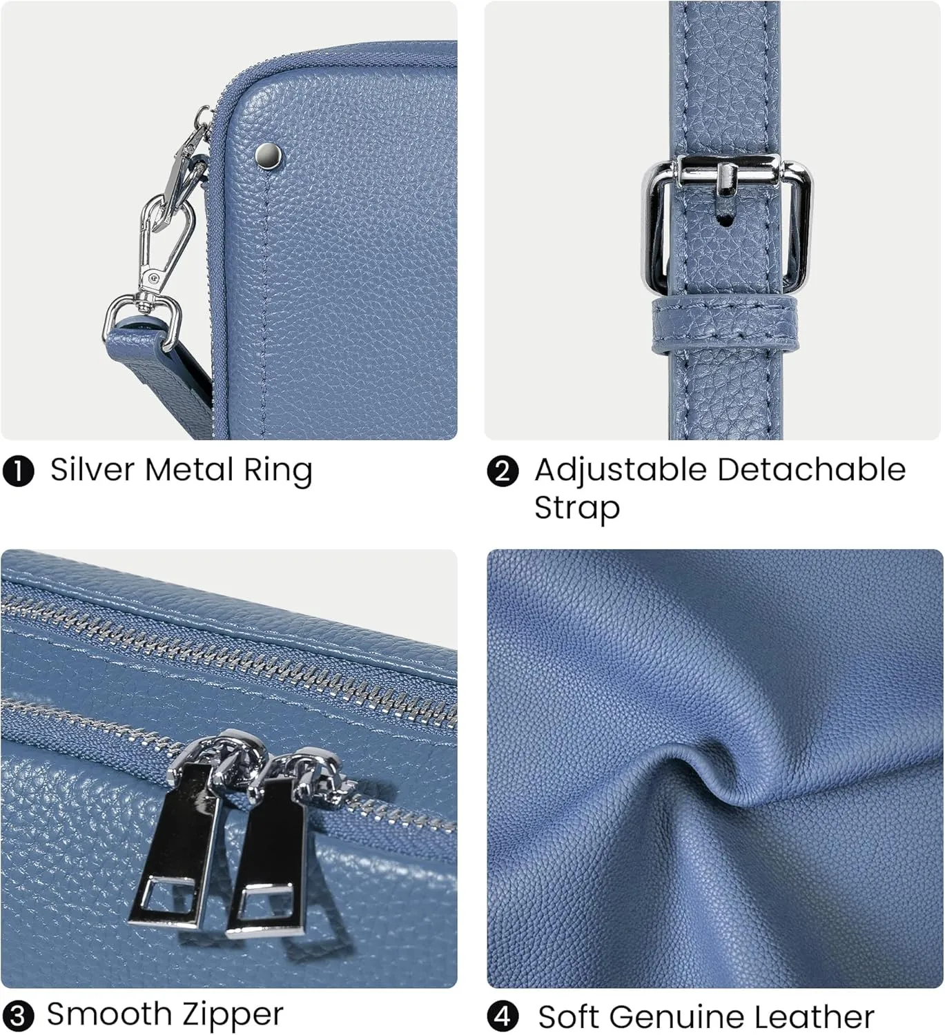 befen Genuine Leather Crossbody Bags for Women, Purses with Built in RFID Wallet Woman Camera Shoulder Bag Handbags