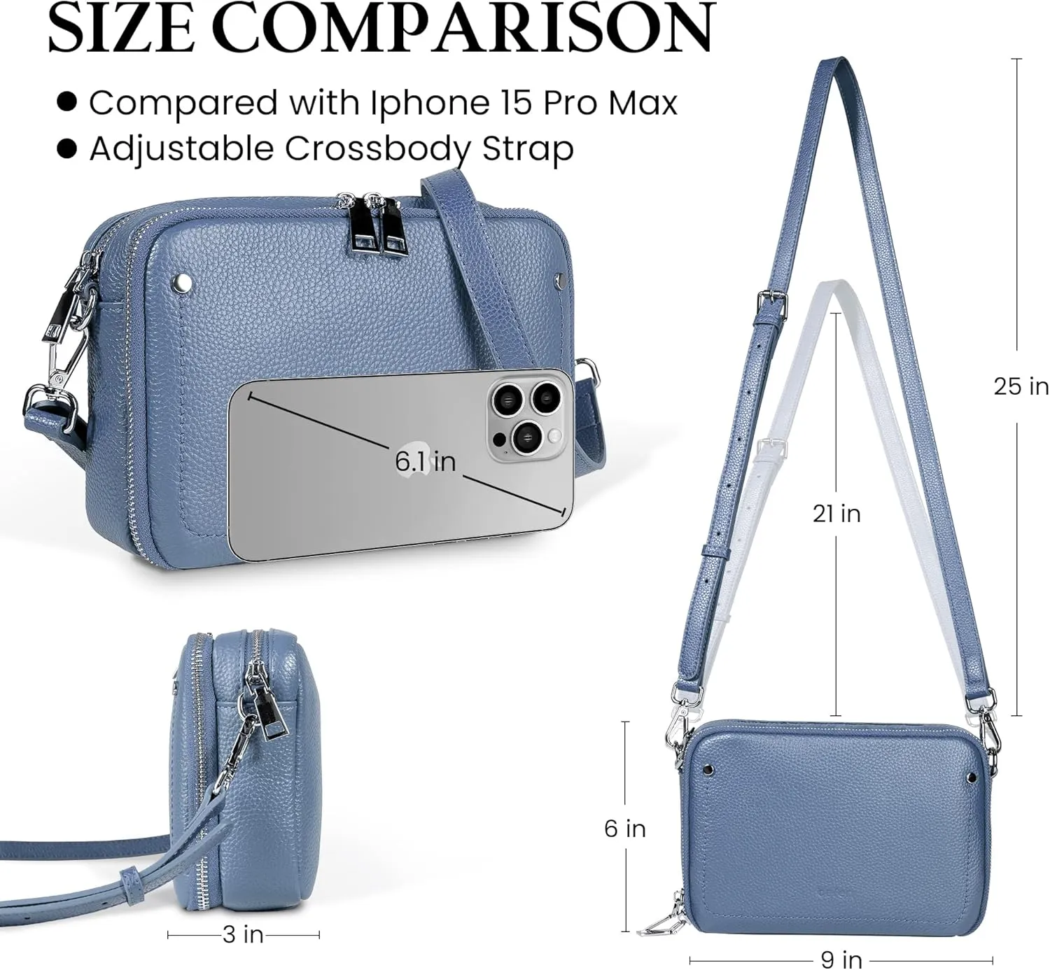 befen Genuine Leather Crossbody Bags for Women, Purses with Built in RFID Wallet Woman Camera Shoulder Bag Handbags