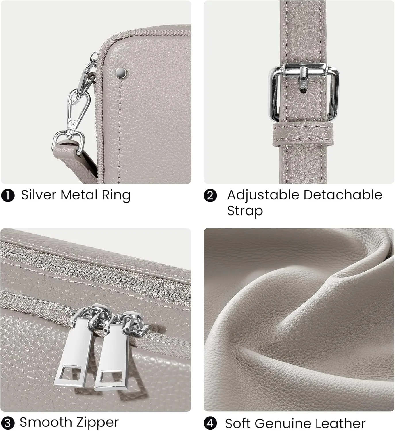 befen Genuine Leather Crossbody Bags for Women, Purses with Built in RFID Wallet Woman Camera Shoulder Bag Handbags