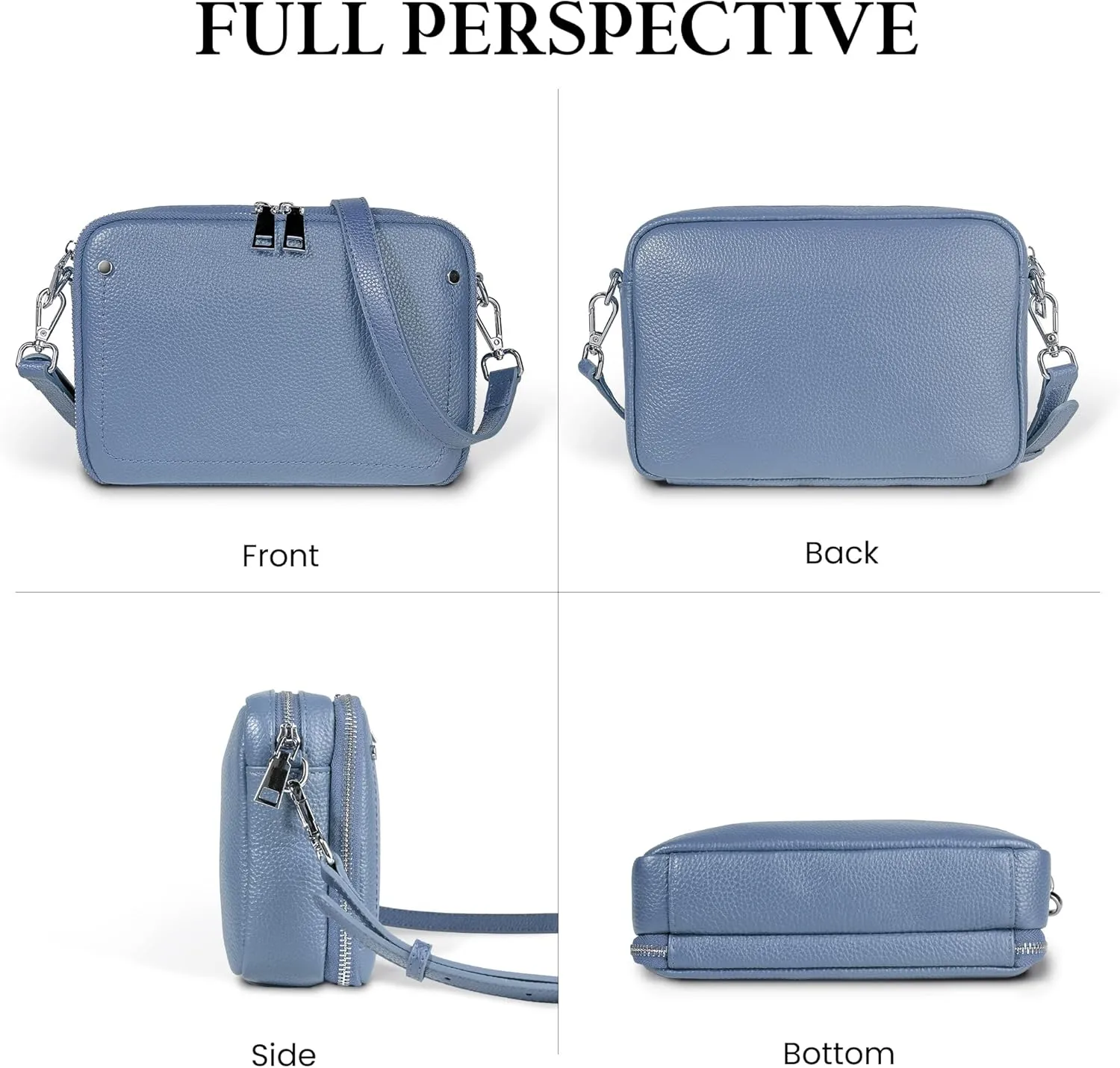 befen Genuine Leather Crossbody Bags for Women, Purses with Built in RFID Wallet Woman Camera Shoulder Bag Handbags