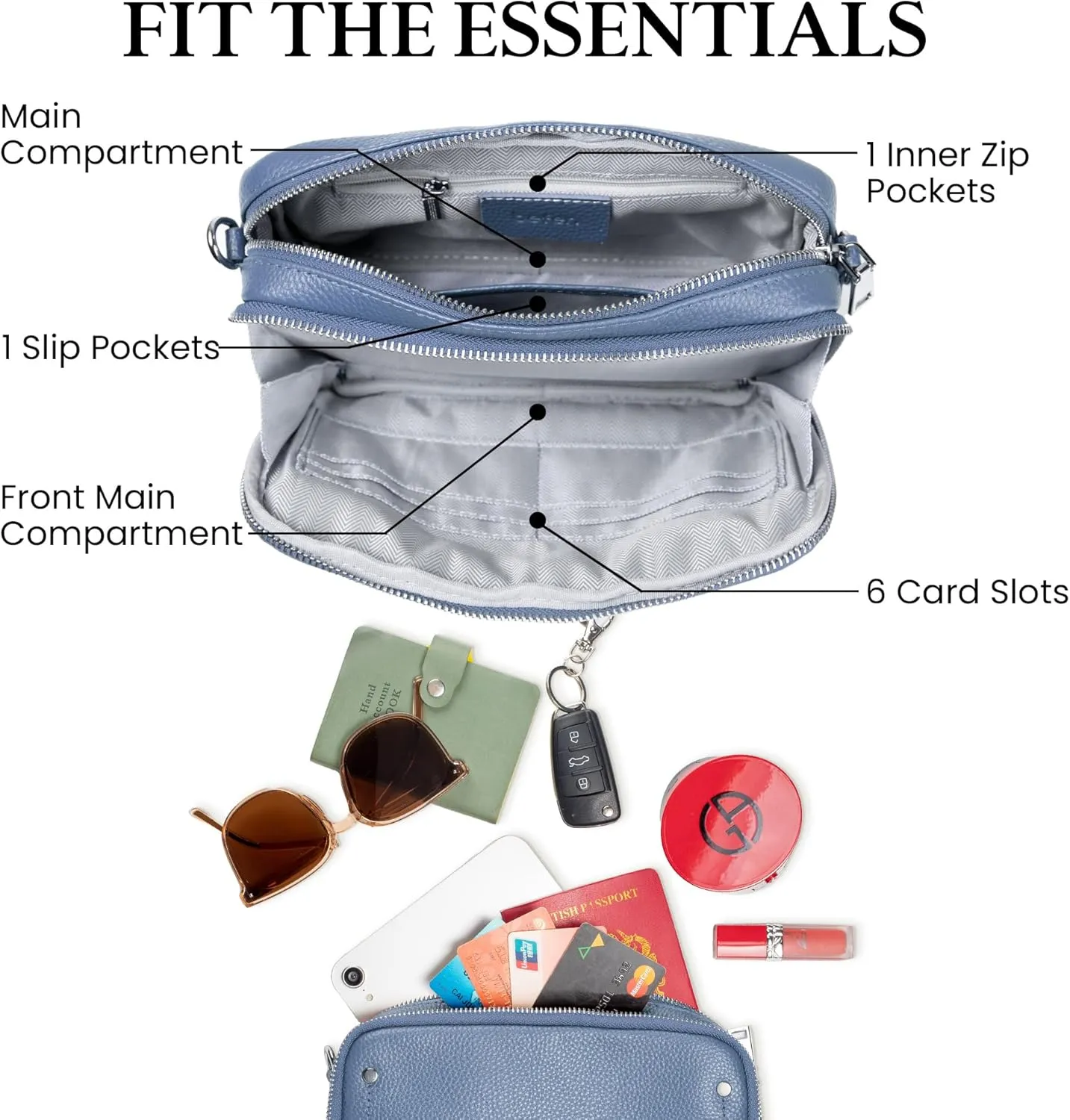 befen Genuine Leather Crossbody Bags for Women, Purses with Built in RFID Wallet Woman Camera Shoulder Bag Handbags