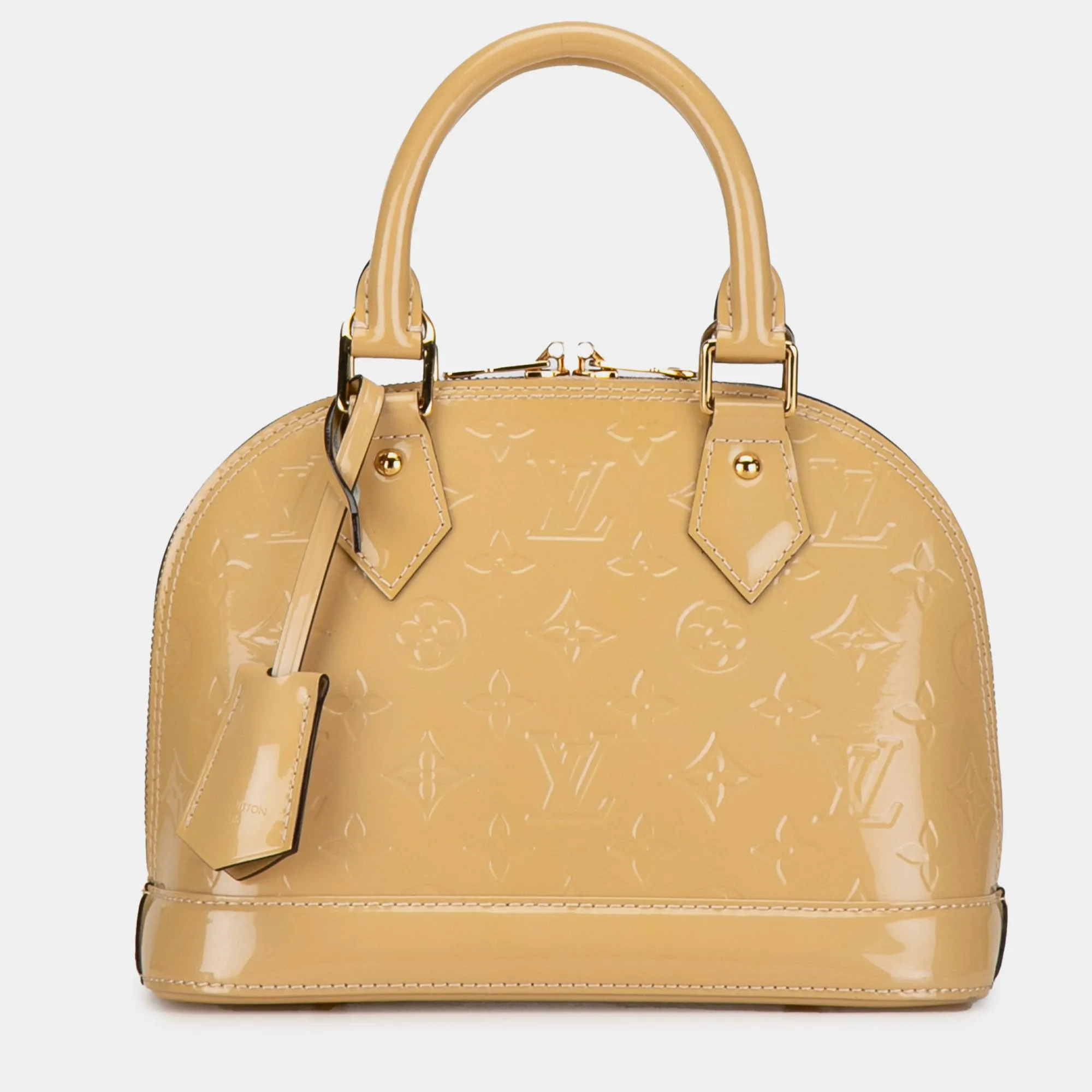 Beige Monogram Vernis Leather Alma BB Top Handle Bag