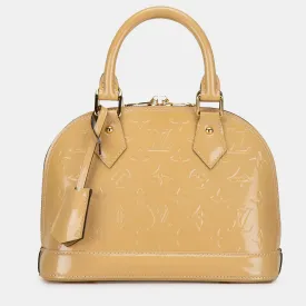 Beige Monogram Vernis Leather Alma BB Top Handle Bag