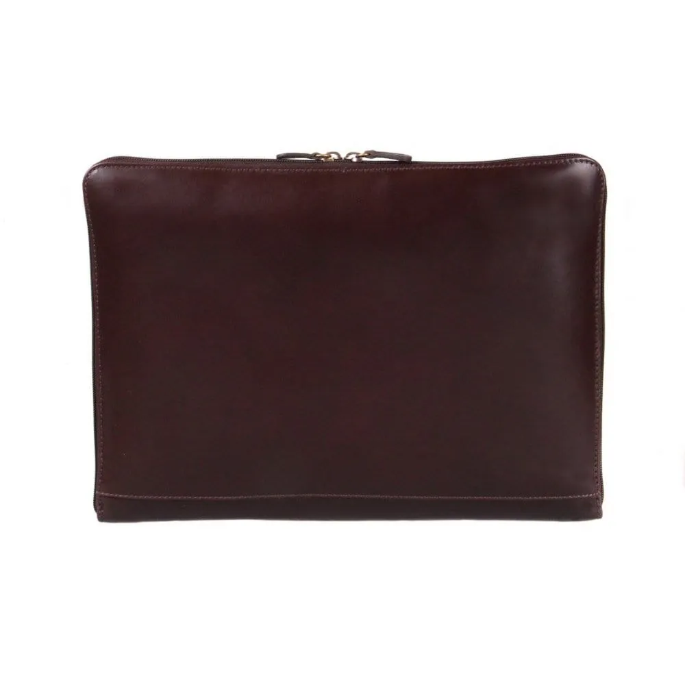 Belgrave Leather A4 Document Case - Brown