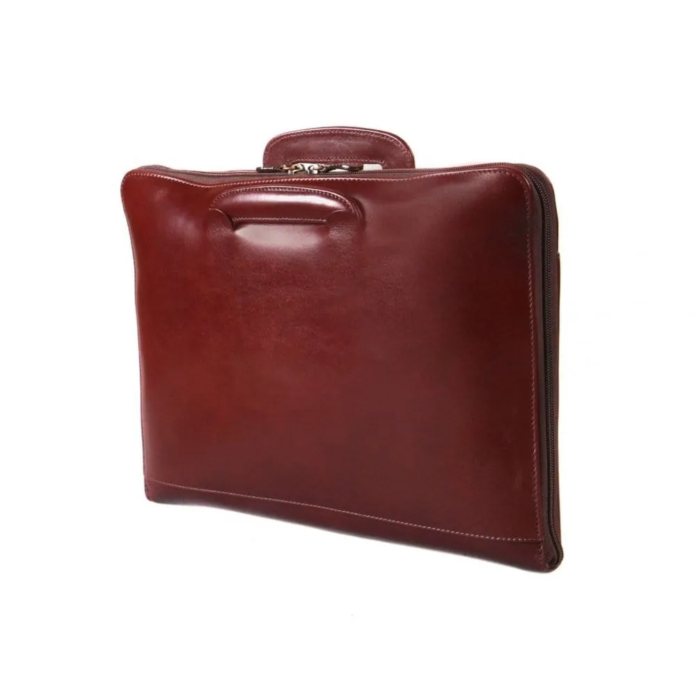 Belgrave Leather Portfolio With Handles - Dark Tan