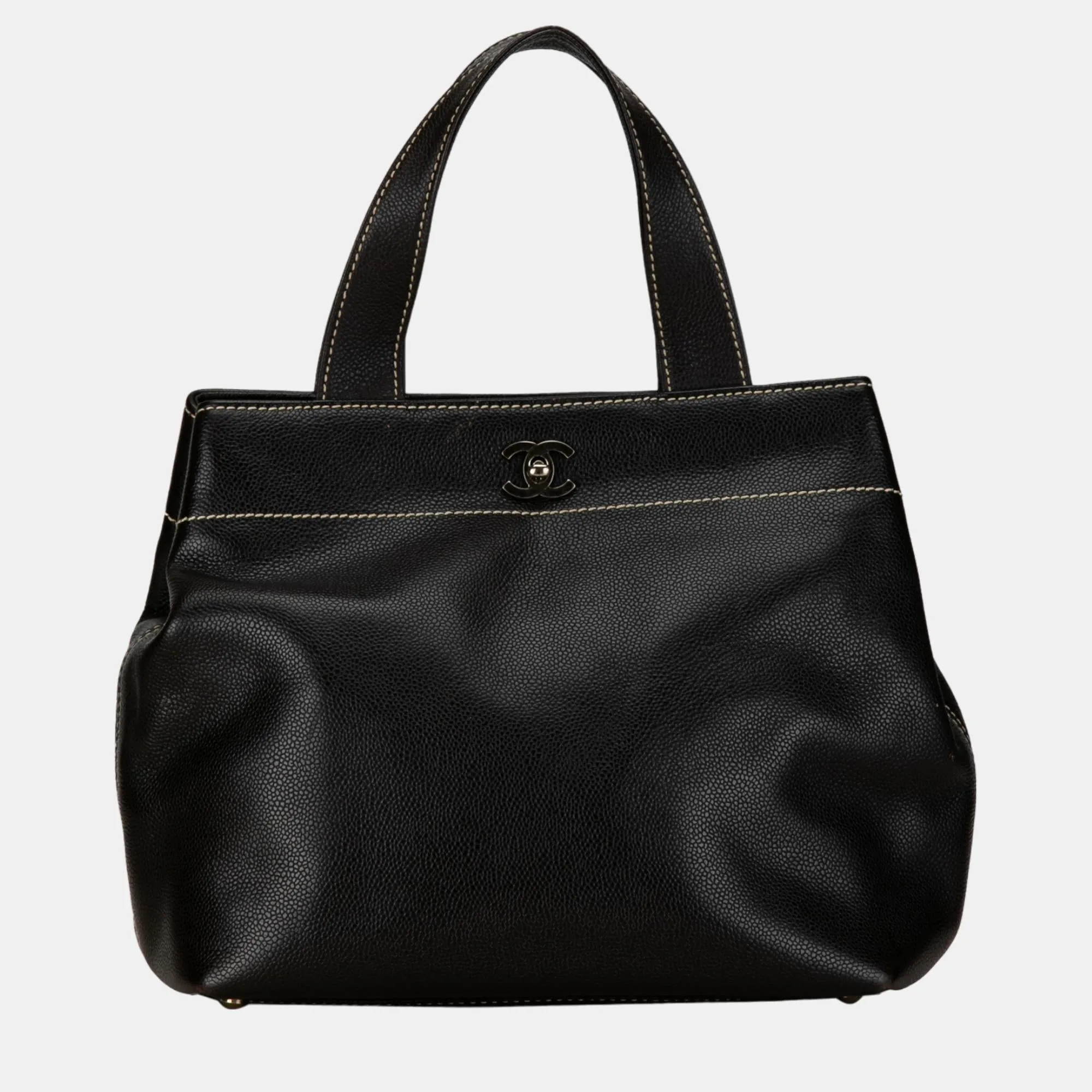 Black CC Caviar Tote