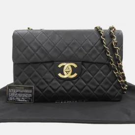 Black Jumbo XL Classic Single Flap Bag