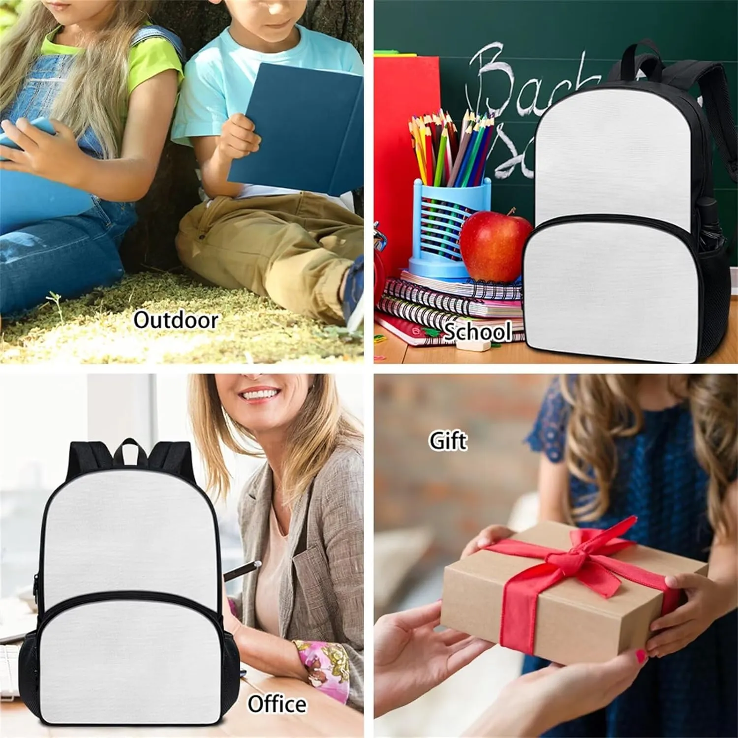 Boho Deer Print Backpack for Kids Portable Students Schoolbags Bookbags Large Capacity Laptop Daypack with Side Pockets