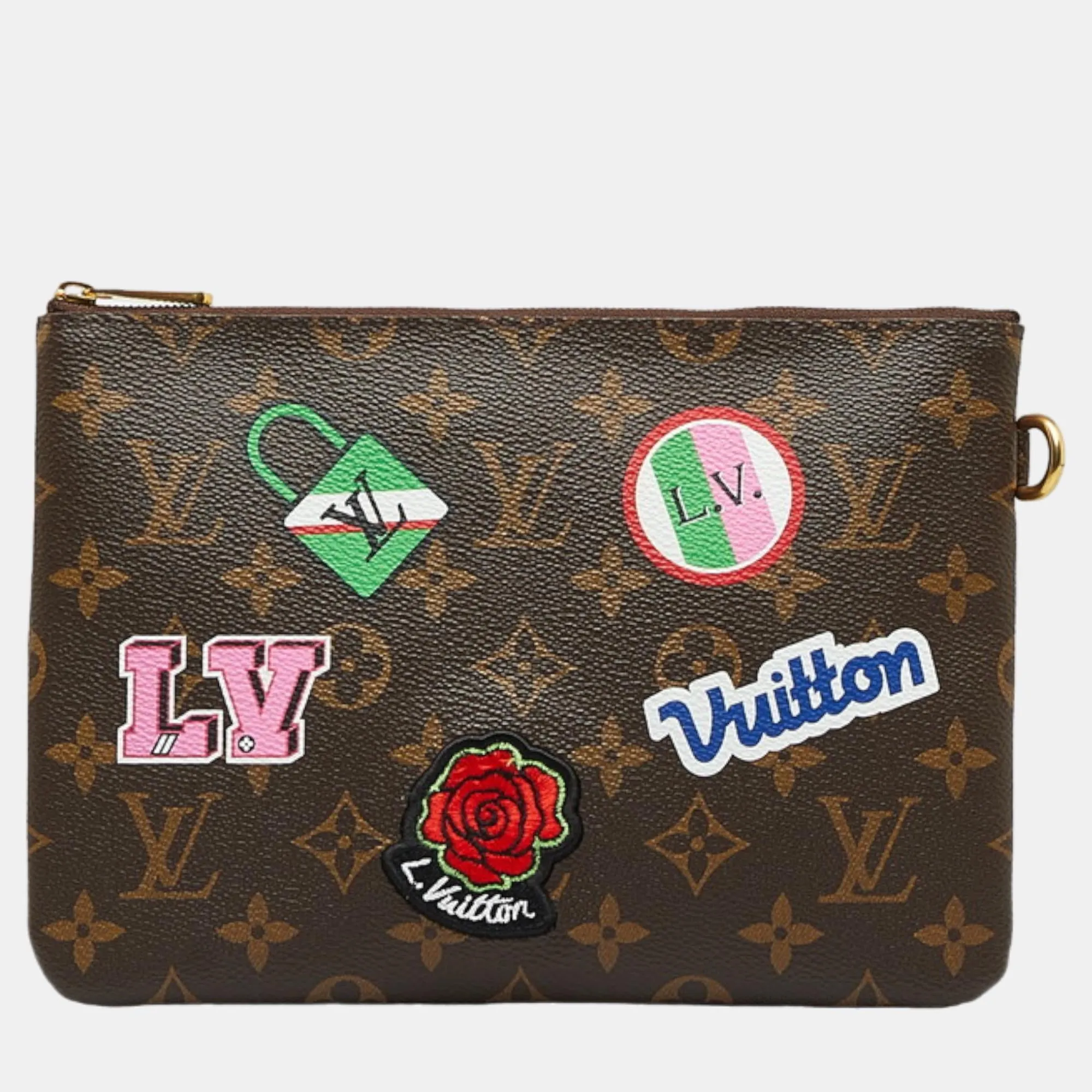 Brown Canvas Monogram City Pouch Vanity Bag