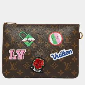 Brown Canvas Monogram City Pouch Vanity Bag