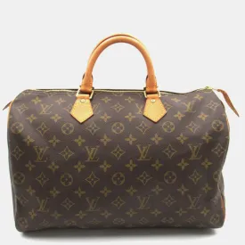 Brown Monogram Canvas Speedy 35 Satchel