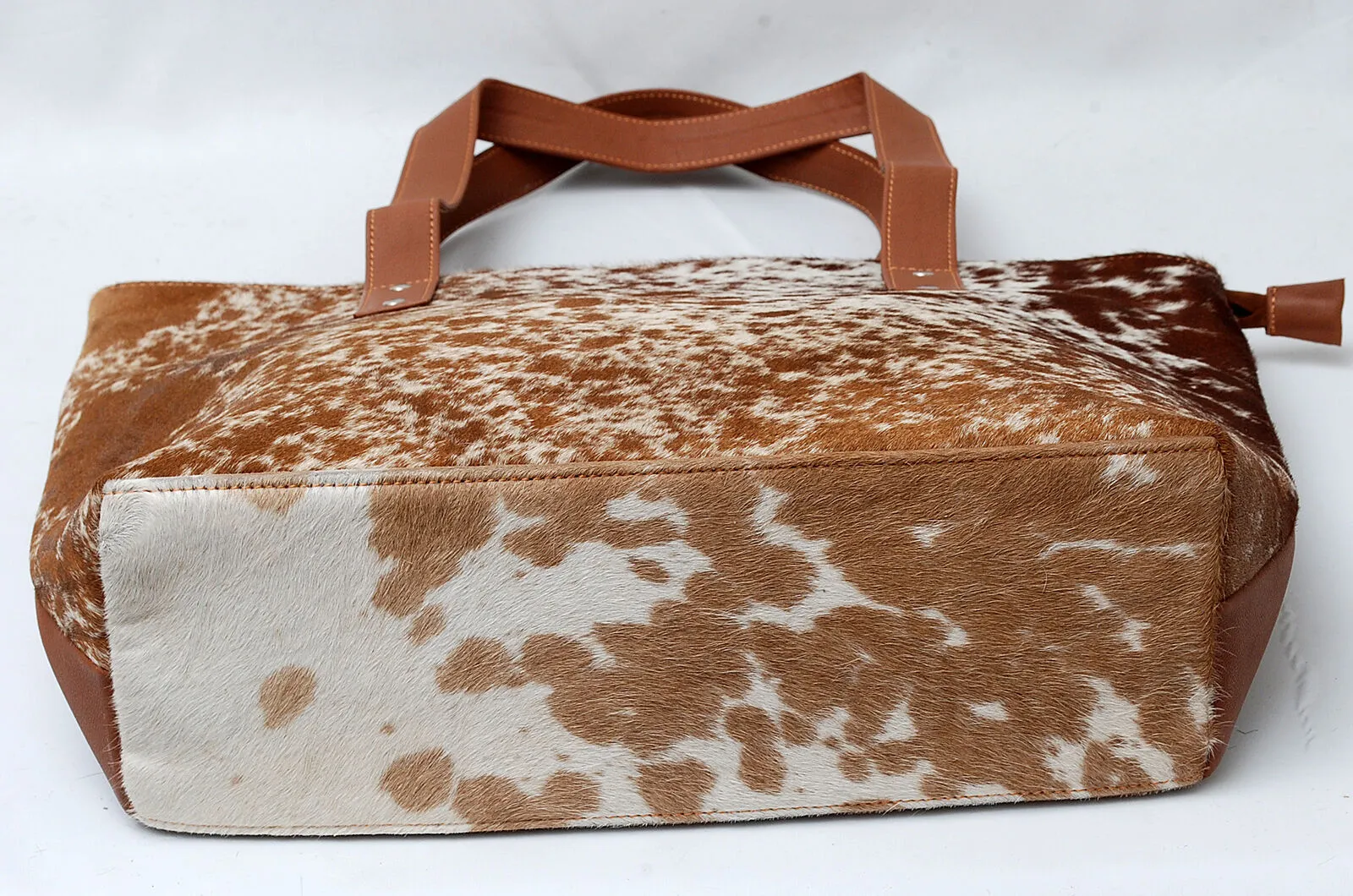 Brown White Cowhide Ladies Bag