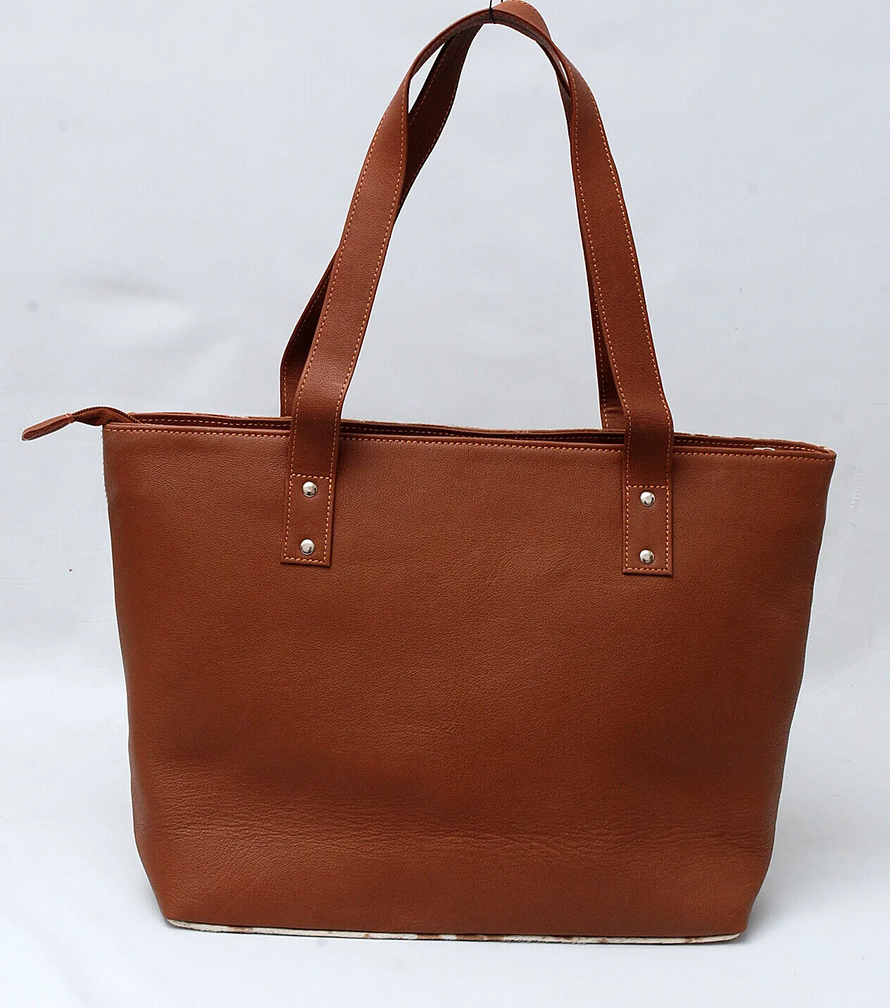 Brown White Cowhide Ladies Bag