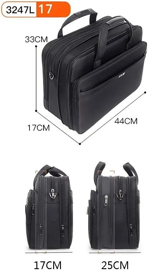 Business Document Bag with Laptop Compartment, Oxford Cloth Briefcase, Durable Laptop Travel Bag