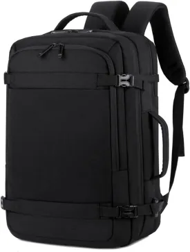 Business Travel Laptop Backpack for Men, Anti-Theft, Waterproof, USB Charging Port, Fits 15.6 Laptop  Black