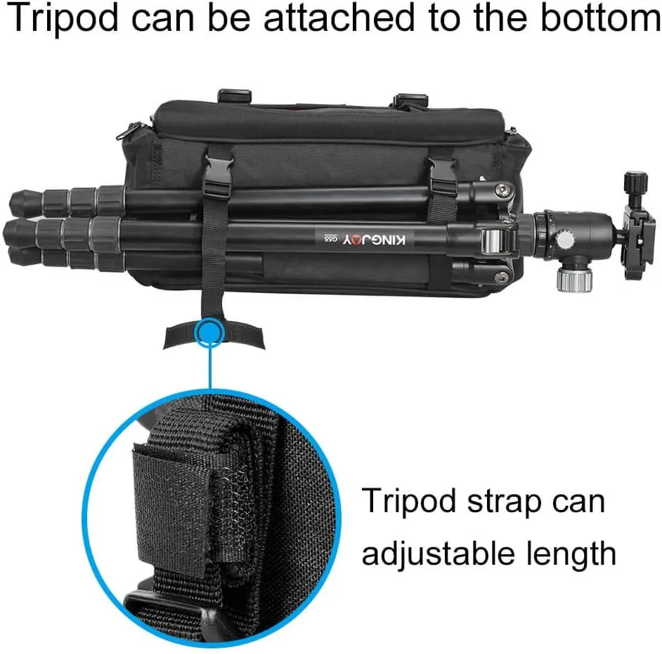 CADeN Camera Bag Case Shoulder Messenger Bag with Tripod Holder Compatible for Nikon, Canon, Sony, DSLR SLR Mirrorless CamerasWaterproof (Black, Small)