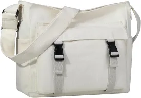 Canvas Messenger Bag,Lightweight Large Casual Crossbody Shoulder Hobo Bag for Women Men Work/Travel/College