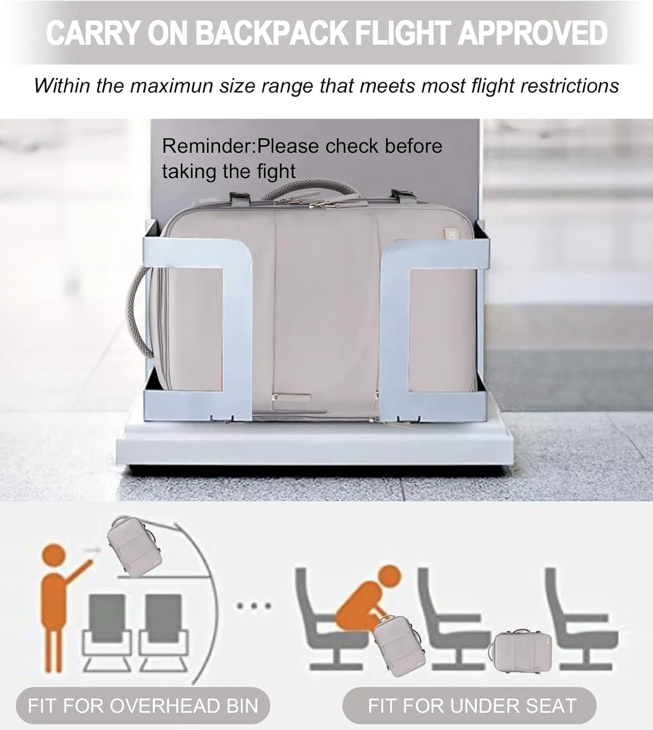 Carry-On Backpack - 42L Airline Approved Travel Backpack for Men & Women - Waterproof Business & Gym Laptop Daypack - Casual Daypack for Business & Weekend Hiking