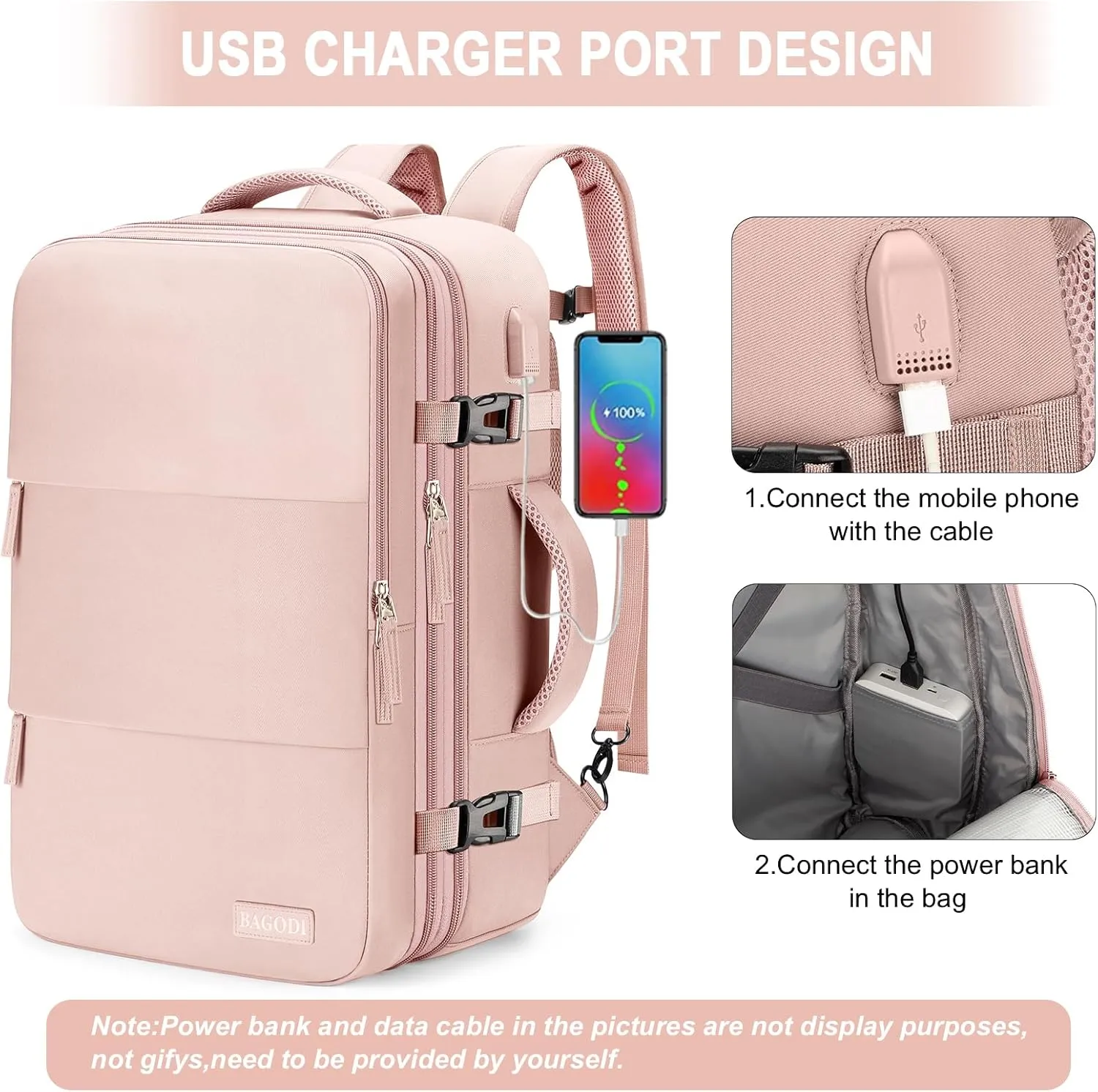 Carry On Backpack, 42L Flight Approved Travel Backpack for Men Women,Airline Approved Gym Backpack Waterproof Business Laptop Daypack Laptop Backpack,Casual Daypack for Business Weekend Hiking