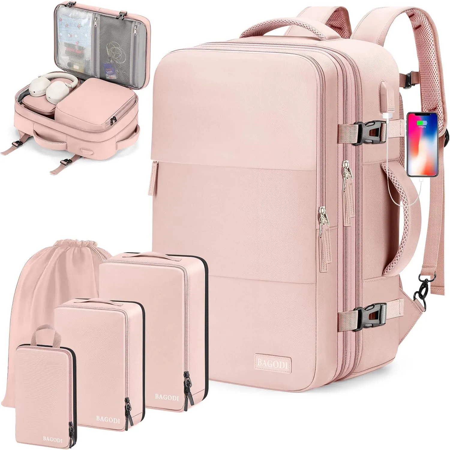 Carry On Backpack, 42L Flight Approved Travel Backpack for Men Women,Airline Approved Gym Backpack Waterproof Business Laptop Daypack Laptop Backpack,Casual Daypack for Business Weekend Hiking