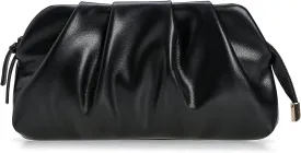 CHARMING TAILOR Chic Soft Vegan Leather Clutch Bag Dressy Pleated PU Evening Purse for Women