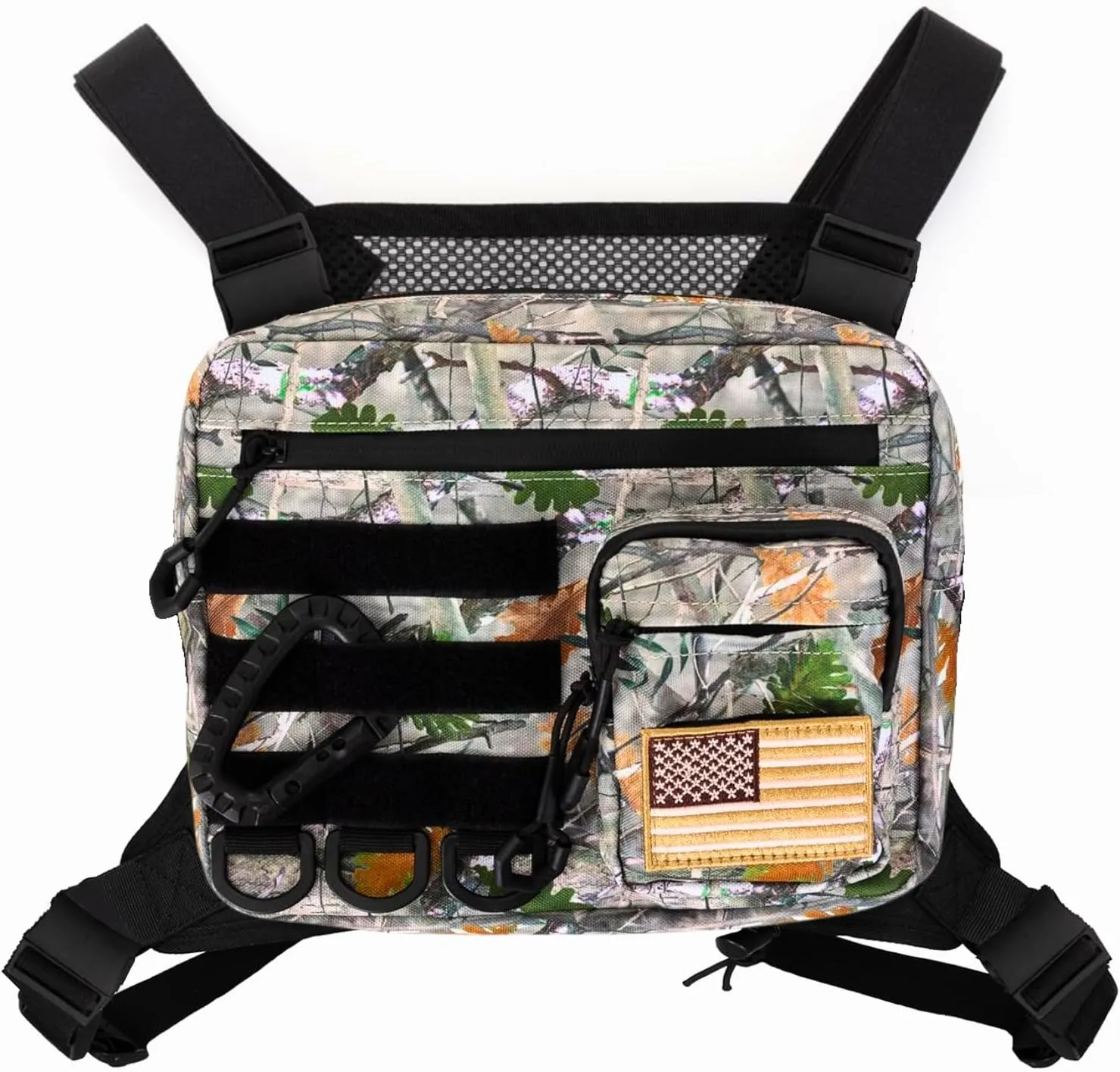 Chest Bag for Men - Men's Tactical Pack and Rig Bag - Mens Vest Pouch is Built for Running and Workouts with Phone Storage, Carabiner & Patch (Camo)