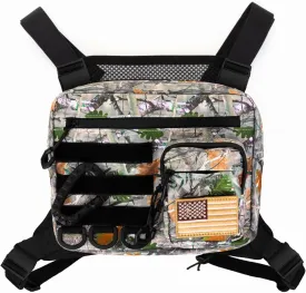Chest Bag for Men - Men's Tactical Pack and Rig Bag - Mens Vest Pouch is Built for Running and Workouts with Phone Storage, Carabiner & Patch (Camo)