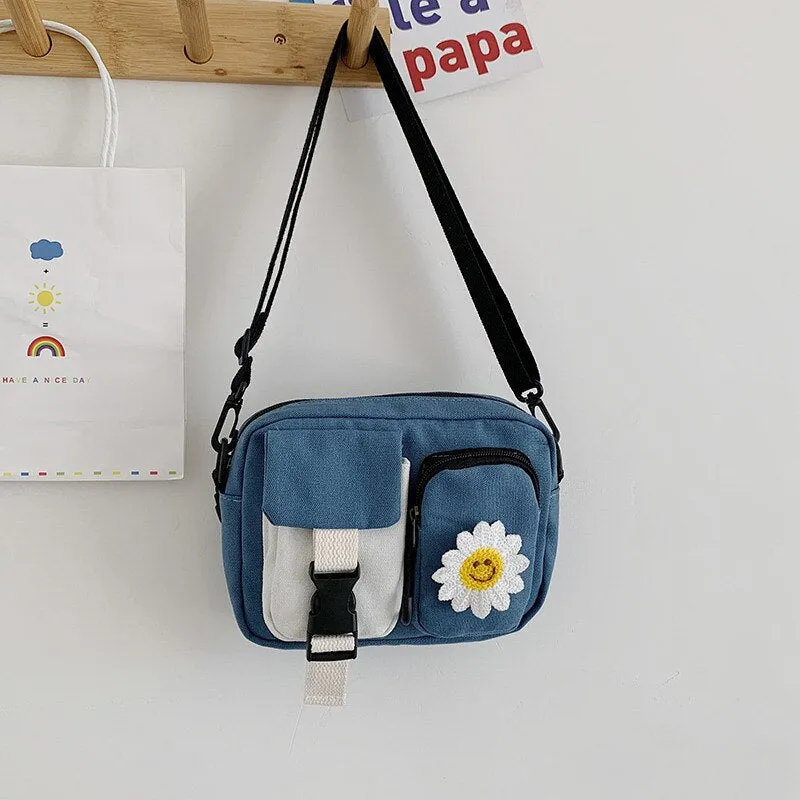 Christmas Gift Canvas Women's Shoulder Crossbody Bag Small Canvas Clutch Flap Fashion Korean Cloth Female Students Messenger Bags Handbags