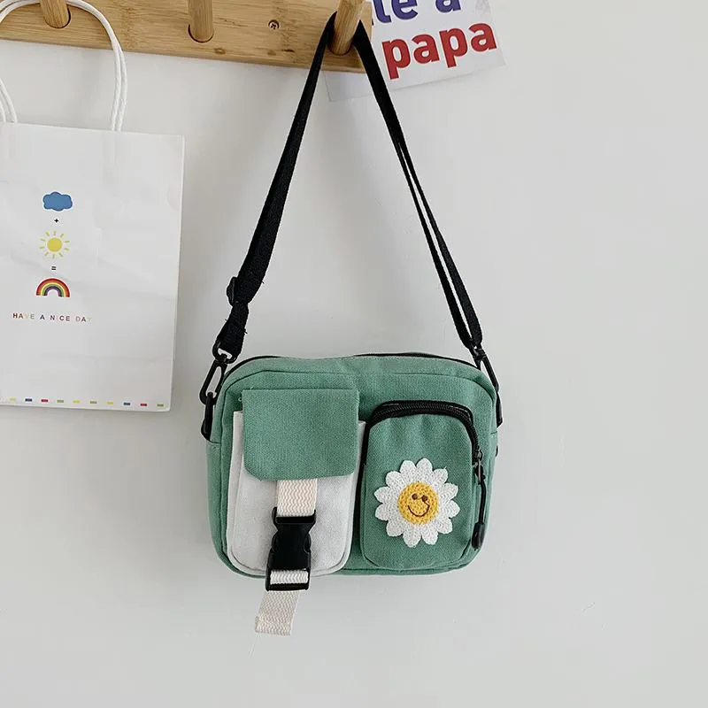 Christmas Gift Canvas Women's Shoulder Crossbody Bag Small Canvas Clutch Flap Fashion Korean Cloth Female Students Messenger Bags Handbags