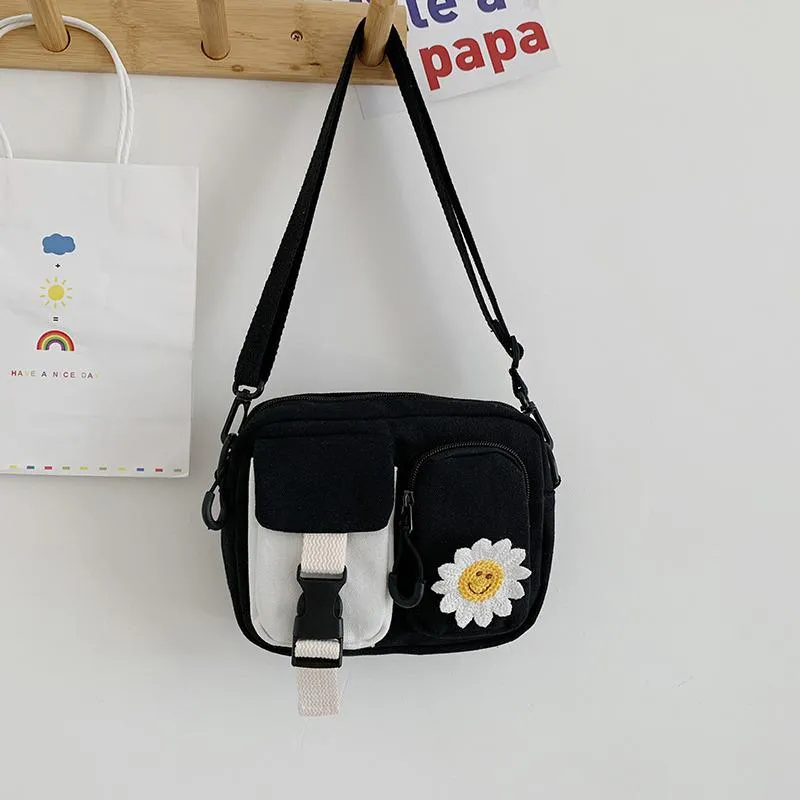Christmas Gift Canvas Women's Shoulder Crossbody Bag Small Canvas Clutch Flap Fashion Korean Cloth Female Students Messenger Bags Handbags